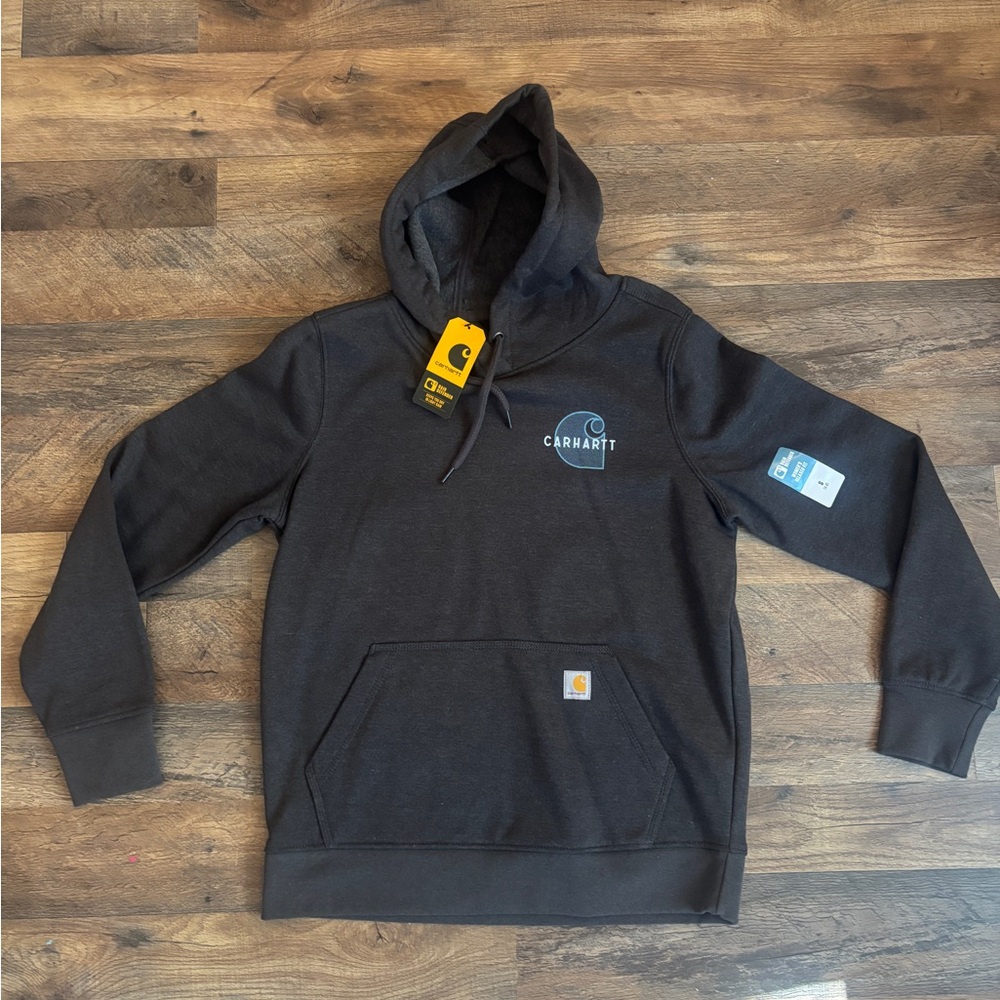 NWT Carhartt Dark Gray Hoodie Relaxed Fit - Picture 2 of 8